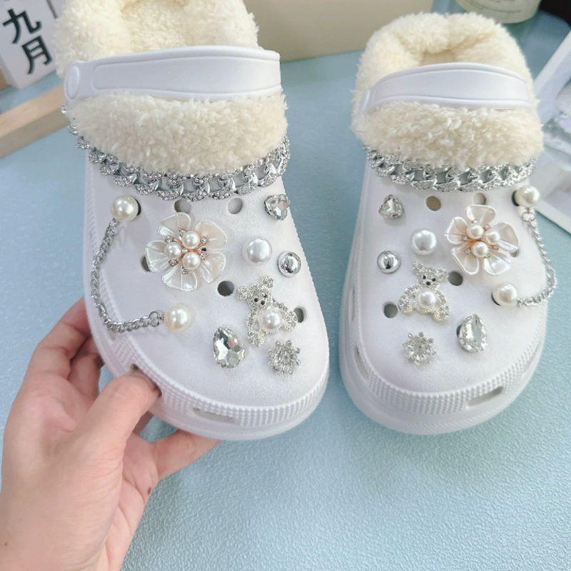 Shoes, accessory, decorations from pearl, accessories, Chanel style