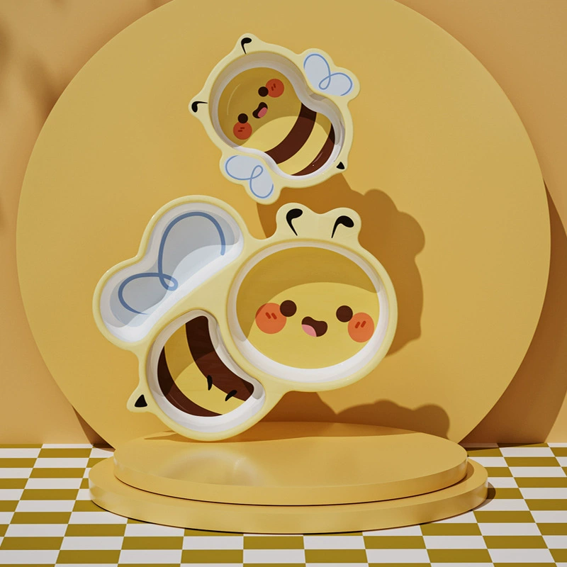Cartoon tableware for feeding, children's dinner plate for friend for food, brand set with glass
