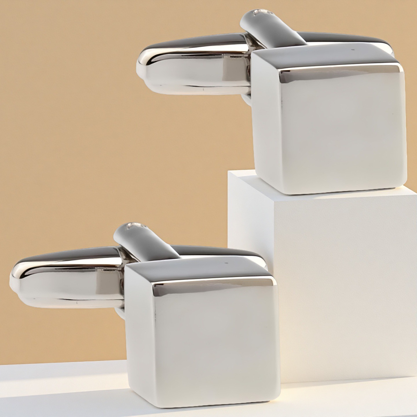 High Quality French Cufflinks Cuff Cuff Studs Men's cufflinks Three-dimensional Geometry Series Silver Cube