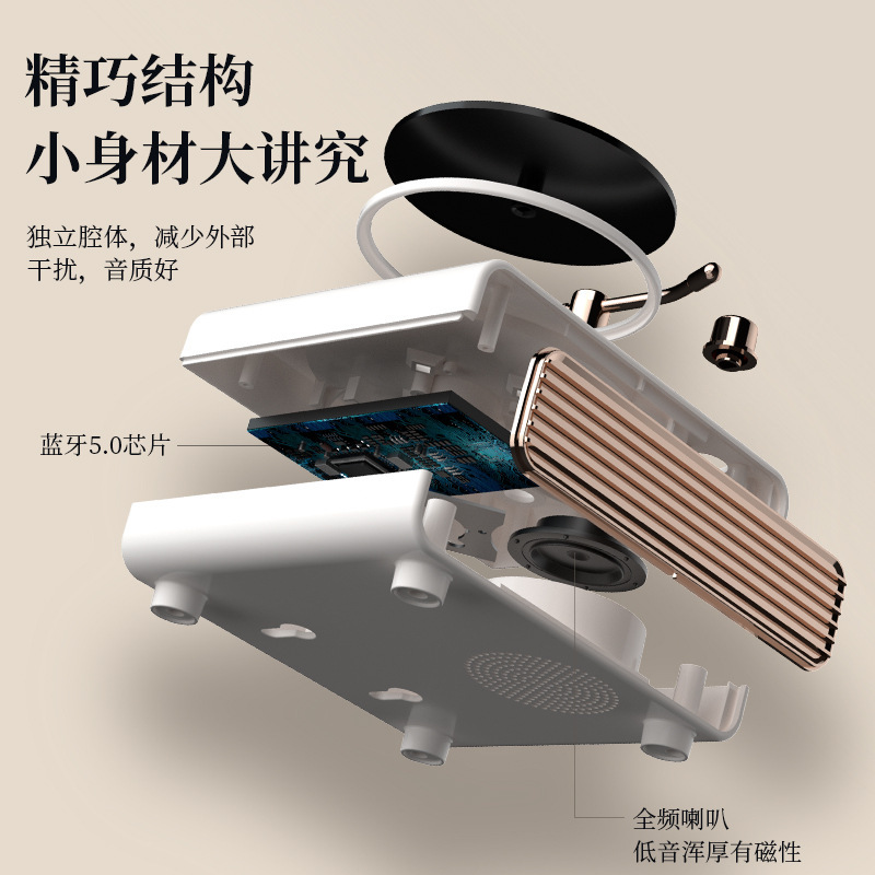 クリエイティブギフトレトロ CD レコードプレーヤーワイヤレス Bluetooth スピーカーポータブル USB 小型スピーカーデスクトップ装飾品|undefined