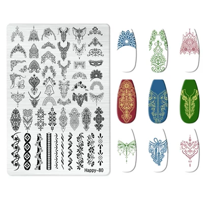 Plate Kt Cat Nail Art: Dırnaq bəzəkləri - happy-080-with-back-plate