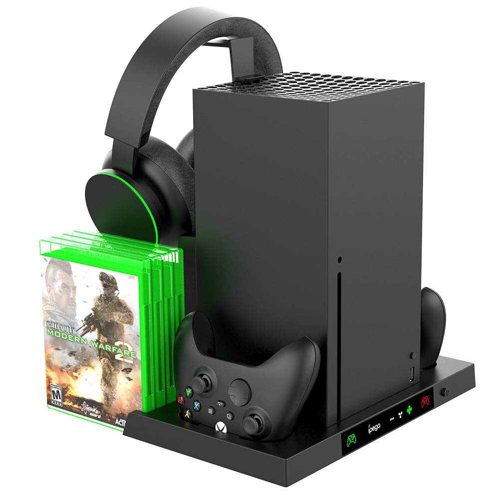 Xbox Series X juego anfitrión multi-función de refrigeración de base inteligente cargador de auriculares colgador tarjeta de almacenamiento