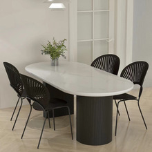 法式大理石餐桌椅组合北欧轻奢现代简约网红实木小户型椭圆餐桌