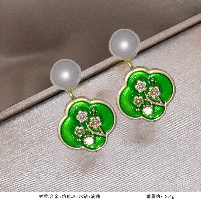 S925銀真珠の花のピアスの女性の贅沢な高級感があります。|undefined