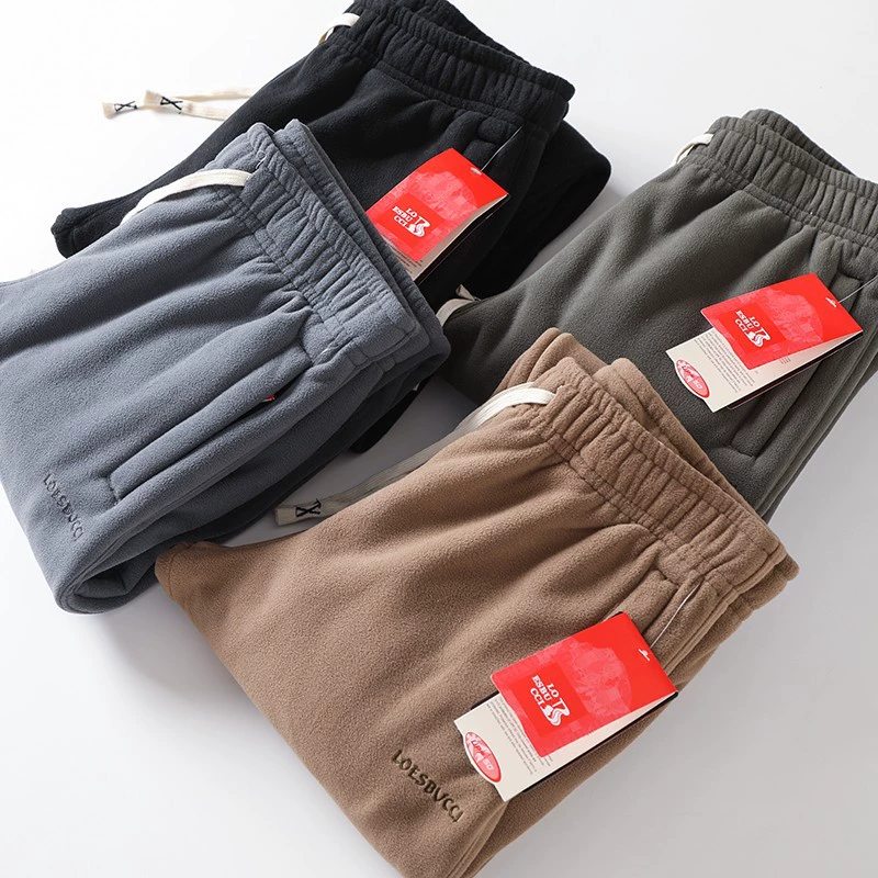 Рекомендуется! Зима! Толстый бархат! Зимняя овечья баранья шнурок эластическая талия повседневные спортивные брюки мужское