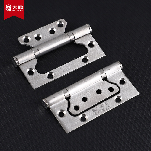 Manufacturer stainless steel butt hinges 4-inch and 5-inch silent bearing bedroom wooden door thickened brushed hinge leaf