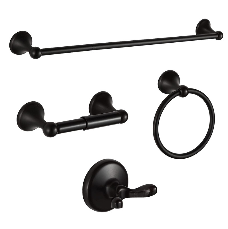Black Towel Rack Set Stainless Steel Household Bathroom Towel Bar Bathroom Hardware Pendant Wall Hanging Modern Black Towel Rack Set Stainless Steel Household Bathroom Towel Bar Bathroom Hardware Pendant Wall Hanging Modern