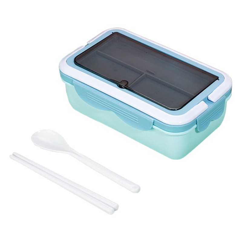 Estudiante lonchera engrosada PP con palillos compartimiento lonchera trabajador de oficina lonchera portátil horno microondas calefacción lonchera