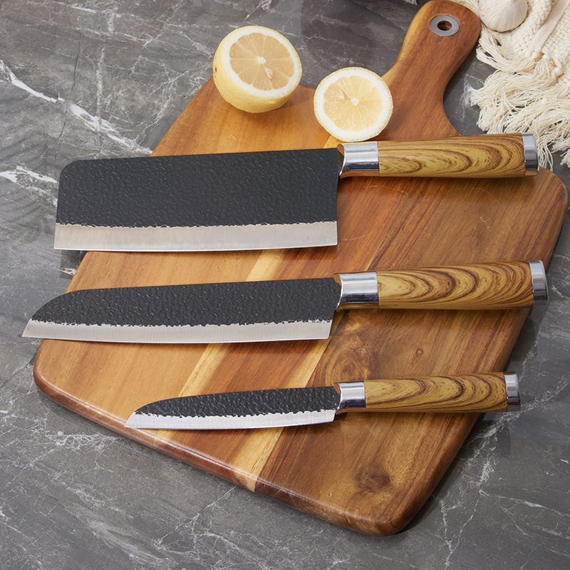 Venta caliente de comercio exterior cuchillos de cocina de acero inoxidable juego de cuchillos de cinco piezas cuchillo de martillo cuchillo de chef caja de color de regalo cuchillo