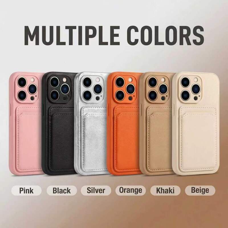 Litchi Grain Leather Texture Suitable for Apple 16Pm Phone Case with Card Holder Iphone17 Anti-Fall 14/13 Protective Case