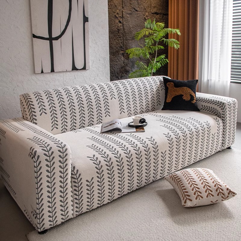Sofá cubierta todo incluido anti-gato agarre cubierta elástica 2025 nuevo tipo de tela de cubierta recta cuatro estaciones de sofá universal