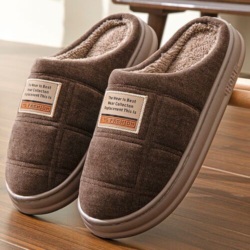 Warm winter slippers cute indoor home home autumn winter couple home thick bottom lined anti-slip plush new home use
