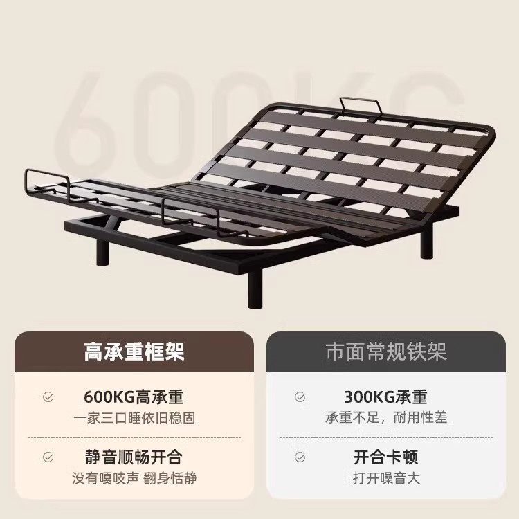 Cama inteligente eléctrica multifuncional moderna y simple para dormitorio principal, cama de cuero de orejas de elefante flotante totalmente automática image 6