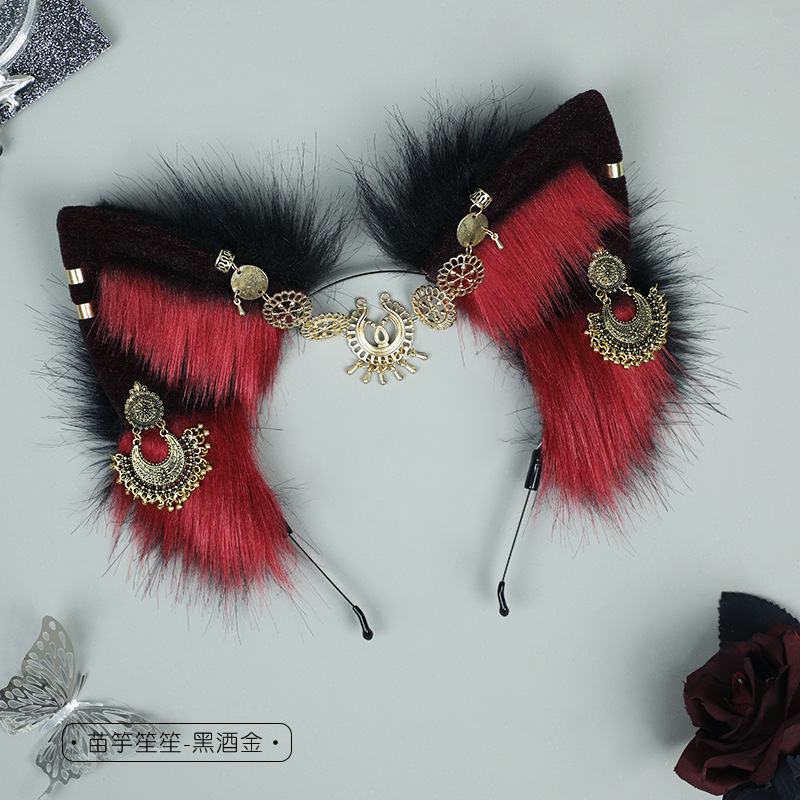 Hecho a mano de peluche lindo bestia oído Cosplay comic show punk diadema chica caliente tocado estilo europeo y americano accesorios para el cabello