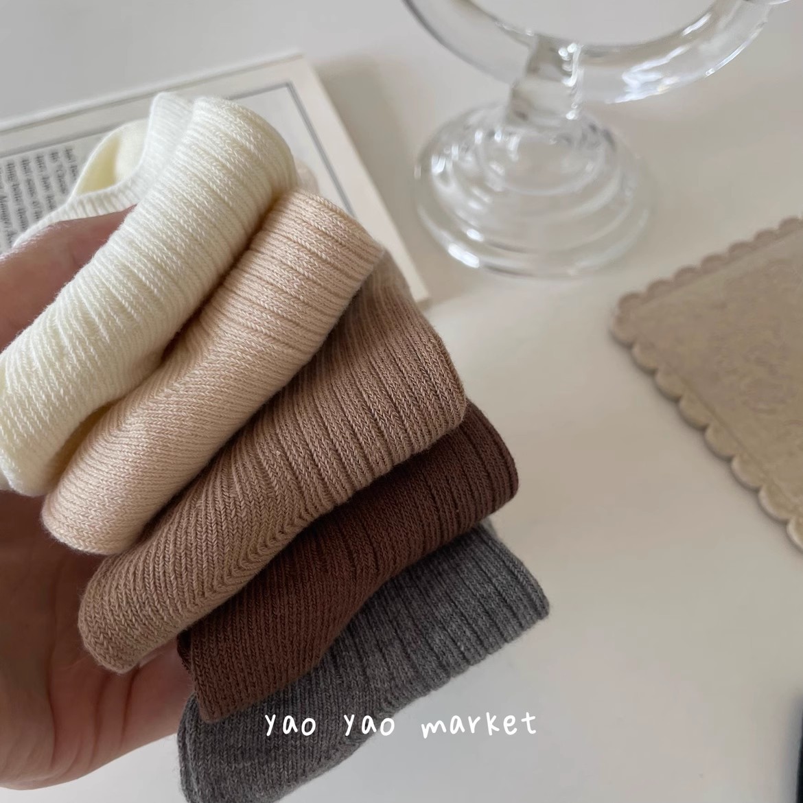 Children's Socks Boys Spring and Autumn Cotton Socks Children's Socks Cotton Socks Mid-tube Socks Japanese Korean Style Solid Color Girls Baby Socks