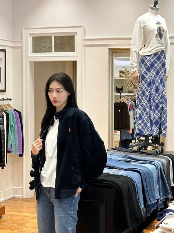 Ralph Lauren拉夫劳伦灯芯绒夹克刺绣小马老钱风干部风哈林顿外套|undefined