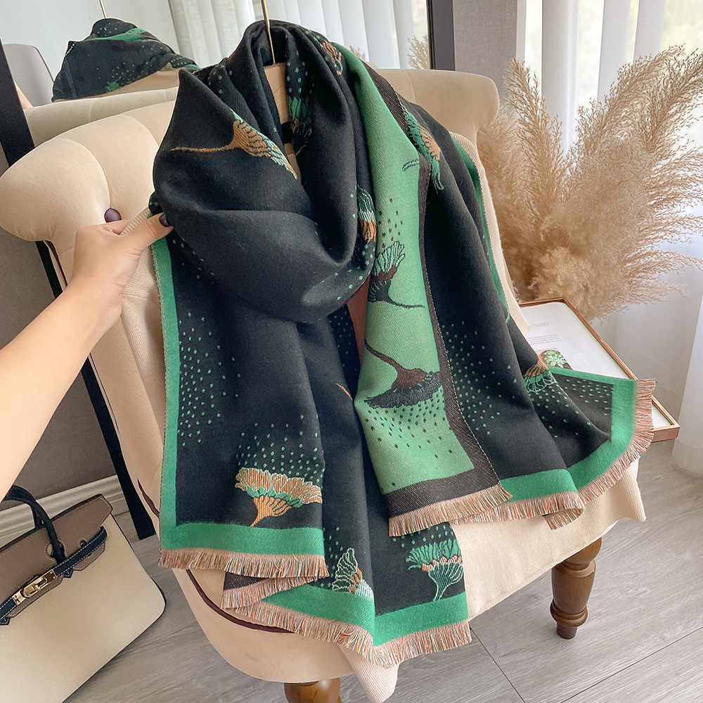 Imitation Cashmere Scarf For Girls With Dandelion Pattern Warm_voghion.com