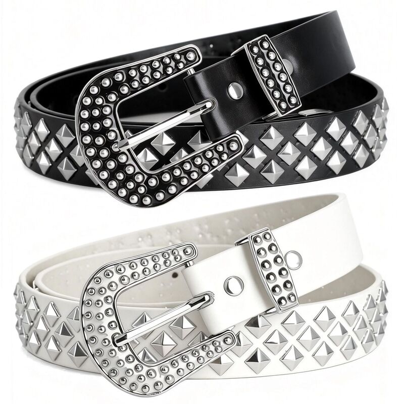 New Punk Style Rivet Belt for Women, Heavy Metal Belt for Men and Women, Hip-Hop Rock Y2K Style Jeans Belt New Punk Style Rivet Belt for Women, Heavy Metal Belt for Men and Women, Hip-Hop Rock Y2K Style Jeans Belt