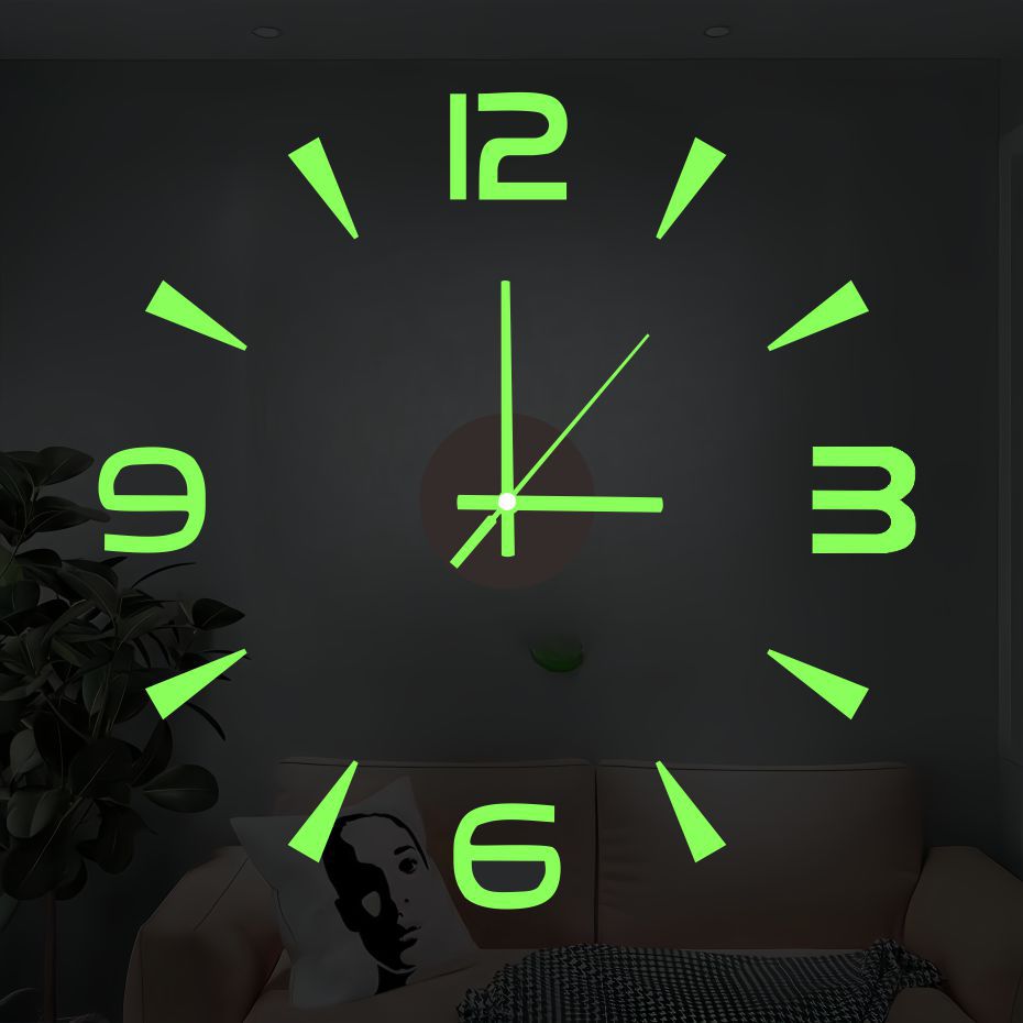 Luminous clock DIY creative clock simple wall clock Wall punch-free living room home bedroom wall sticker mute clock