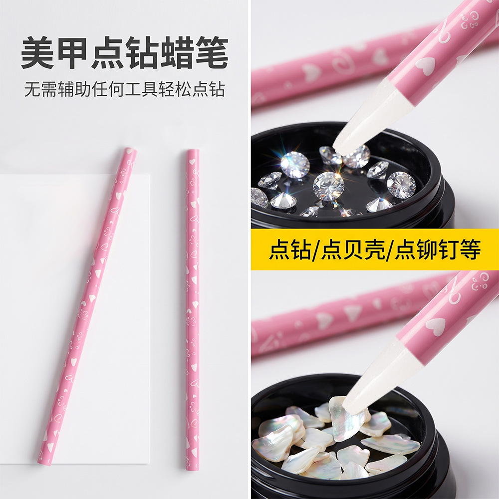 Diamond-Studded Crayon, Quick Diamond-Sticking Pen, Nail Art Small Diamond Decorations, Diamond-Sticking Pen, Nail Diamond Applicator, Diamond-Sticking Tool
