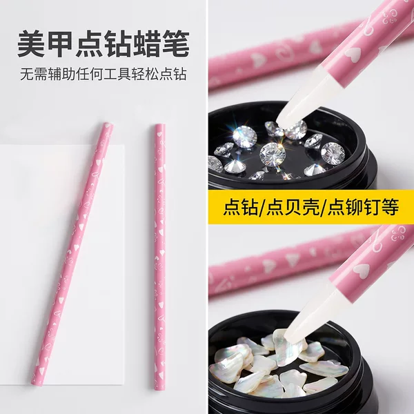 Diamond-Studded Crayon, Quick Diamond-Sticking Pen, Nail Art Small Diamond Decorations, Diamond-Sticking Pen, Nail Diamond Applicator, Diamond-Sticking Tool