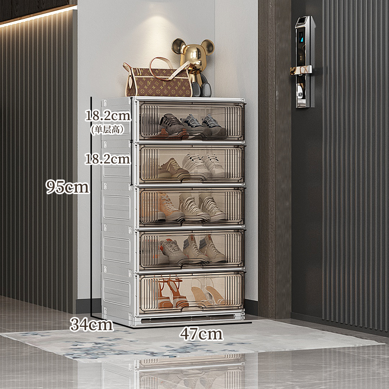 ✿ ✾ ✽ ✽ ✾ ✿    [6면 모두 단단함] 넓어지고 두꺼워짐, 1열, 5겹 - 대형 신발 10켤레 수납 가능 ✿ ✾ ✽ ✽ ✾ ✿