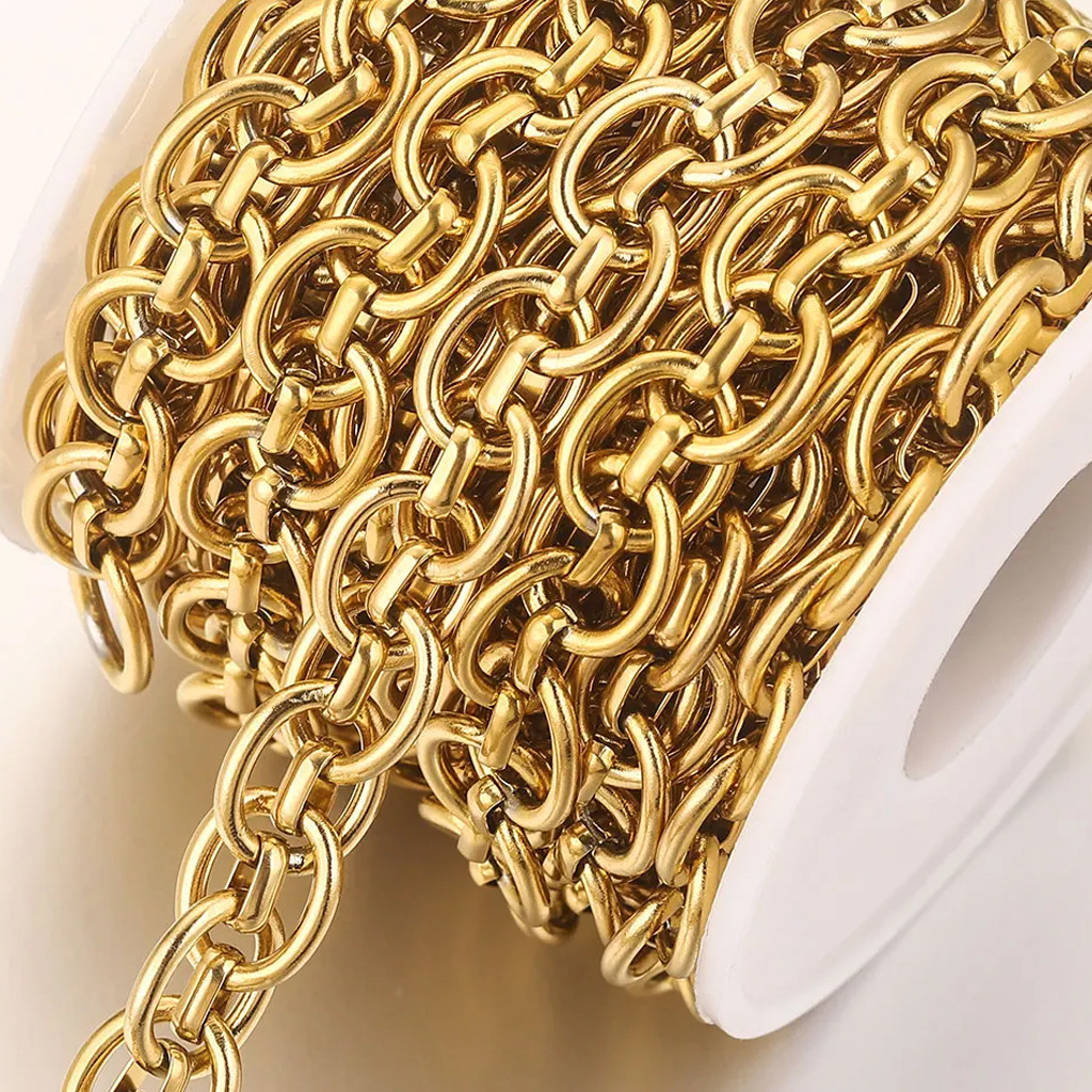 Plating Design Hip-Hop, Modern Style, Simple Style, Classic Style Style 1 Piece O-Shape Solid Color DIY Jewelry Accessories Bracelets Necklace 304 Stainless Steel Hip-Hop Modern Style Simple Style DIY Jewelry Accessories Bracelets Necklace