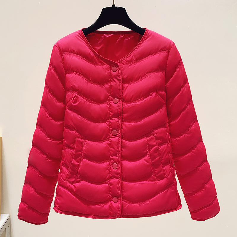 冬季无领轻薄羽绒棉服女内胆棉衣短款打底保暖小棉袄薄款棉衣|undefined