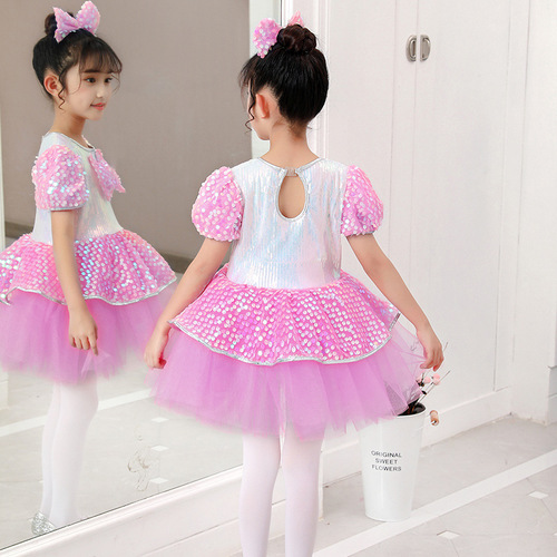New sequined children's performance clothing, tutu skirt, chorus dance performance clothing, children's evening dress, women's summer