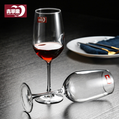 Wholesale green apple glass wine glass high-stemmed glass for living room wine glass set for home use lead-free juice glass hotel set