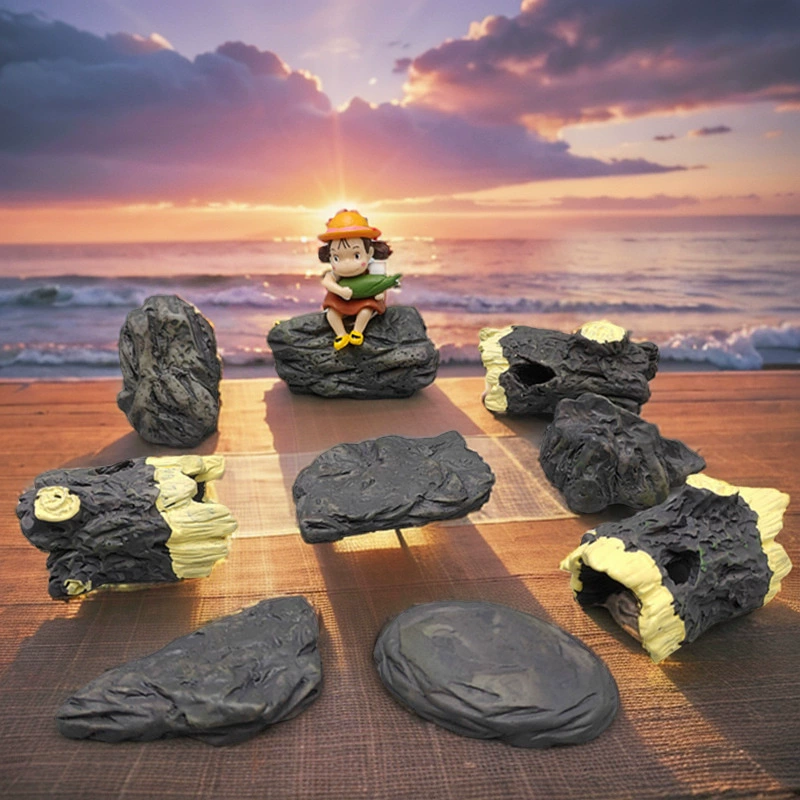 Новые изделия из смолы моделирование камня кусок коры ветка микропейзаж ландшафтное украшение аквариумные украшения