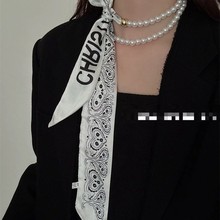 新款创意丝巾项链韩系时尚流行珍珠项链夏季DIY饰品