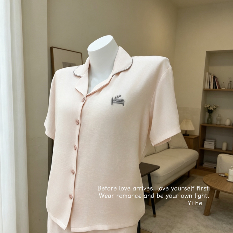 Women's Pajamas, High-End, Summer, Lightweight, Breathable, Short-Sleeved, Long Pants, Solid Color Rayon, Large Size, Loose-Fitting Home Wear Set Women's Pajamas, High-End, Summer, Lightweight, Breathable, Short-Sleeved, Long Pants, Solid Color Rayon, Large Size, Loose-Fitting Home Wear Set