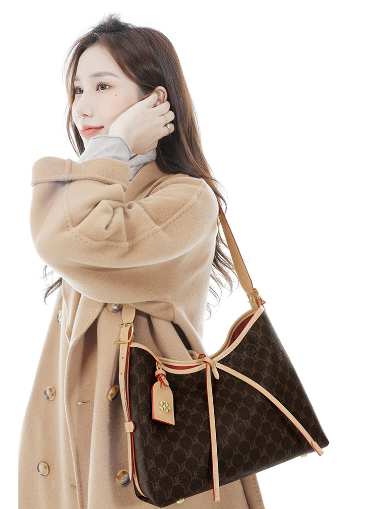 Women's 2024 New Commuter Retro Printed Tote Bag with High Quality and Large Capacity Fashion One Shoulder Crossbody Bag_voghion.com