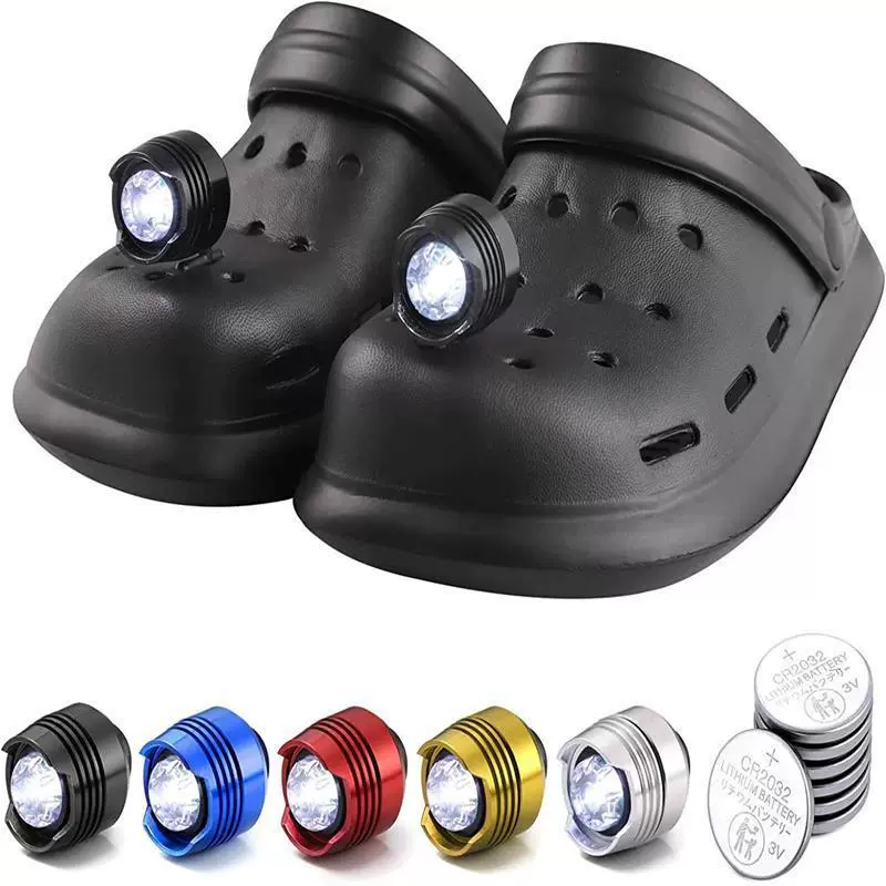 Crocs Light Светодиодное освещение из алюминиевого сплава Спортивные аксессуары на открытом воздухе Пряжка для обуви Съемная сигнальная лампа Amazon