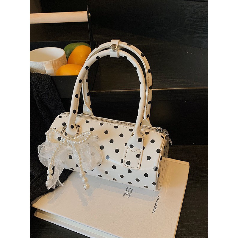 2025 New Korean Summer Handbag Small Tote Bag For Women High-End Polka Dot Niche Pillow Bag Shoulder Crossbody Bag - Thumbnail 4