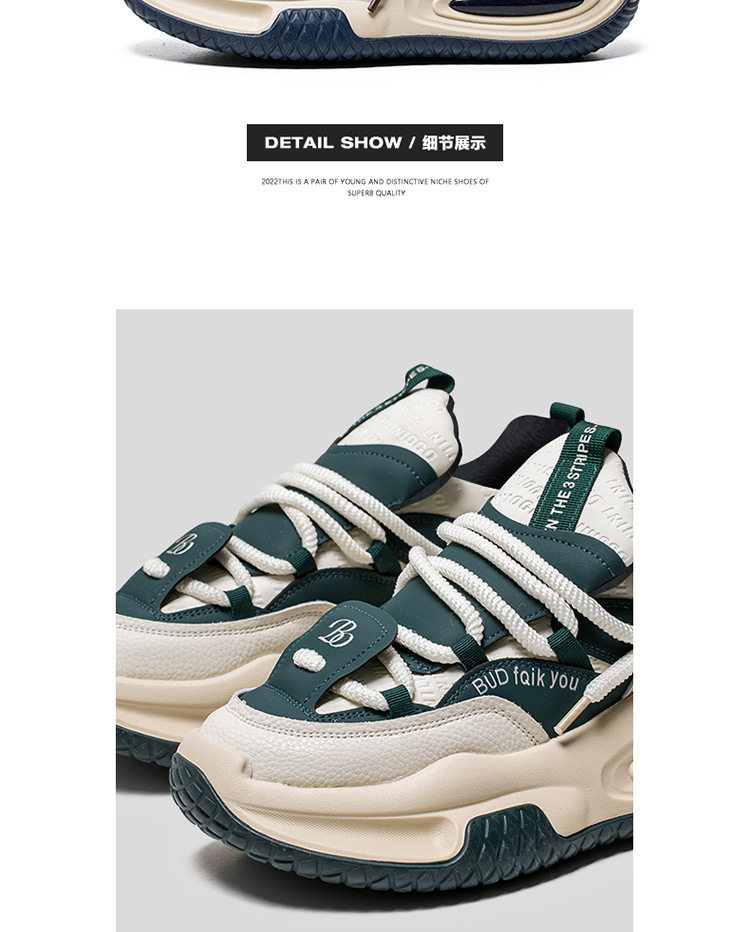 Giày thể thao nam cổ thấp lót lông giữ ấm, đế dày tăng chiều cao, kiểu sneaker dạo phố — X5128- 1m màu xanh lá cây, X5128-1 Kaki, X5128-1 đỏ xanh chi tiết 4