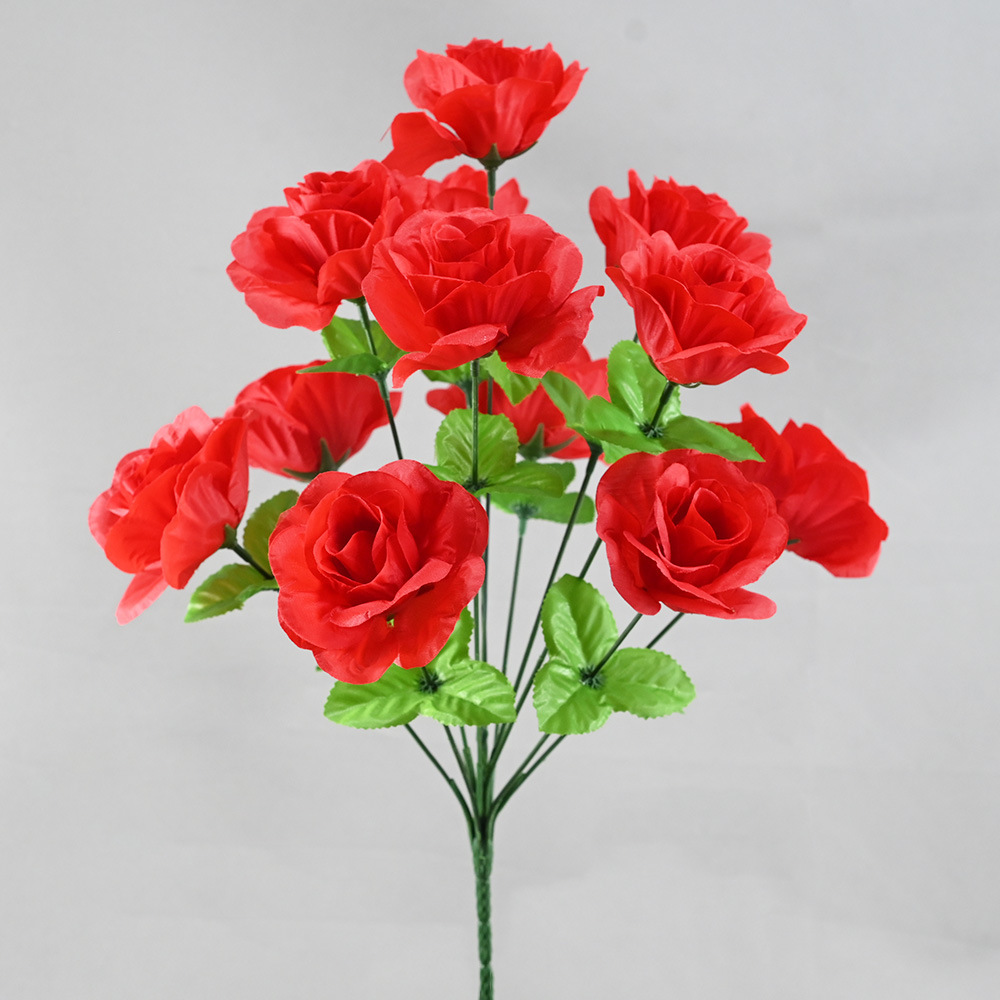 Rosas Artificiales Enviadas de Fábrica, 12 Cabezas de Rosa Pequeñas para Arreglos Florales, Decoración de Bodas, Flores Artificiales al por Mayor