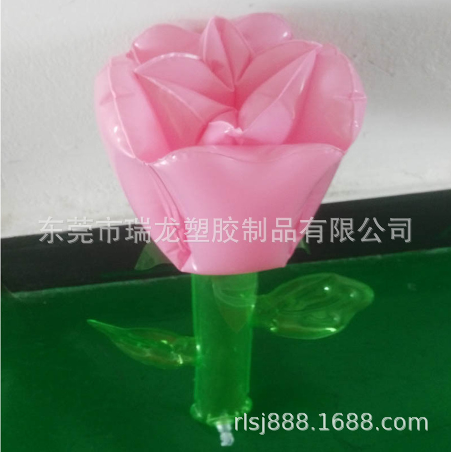 高周波电压工厂PVC充气玫瑰花,情人节玫瑰花广告模型