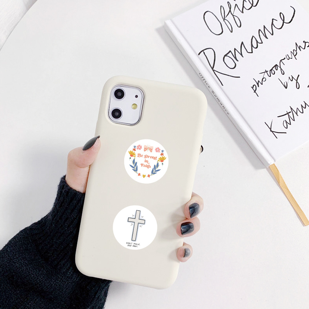 Rollo de pegatinas bíblicas, pegatinas de sellado, pegatinas inspiradoras para diario en inglés, embalaje decorativo, cinta de película para cortar