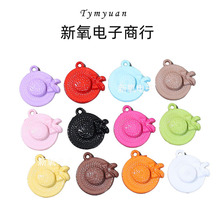 DIY饰品材料亚克力蝴蝶结彩色小草帽DIY手机包包钥匙挂件饰品配件