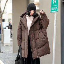 大码羽绒服女2025冬季新款白鸭绒胖MM加厚保暖中长款过膝保暖外套