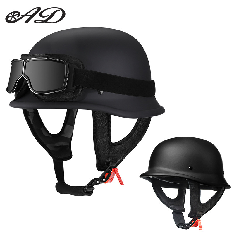 Ad Retro Helmet Men's and Women's Motorcycle Scoop Helmet All Year Round Steel Helmet Harley Motorcycle Summer 3C Certified Cycling Half Helmet