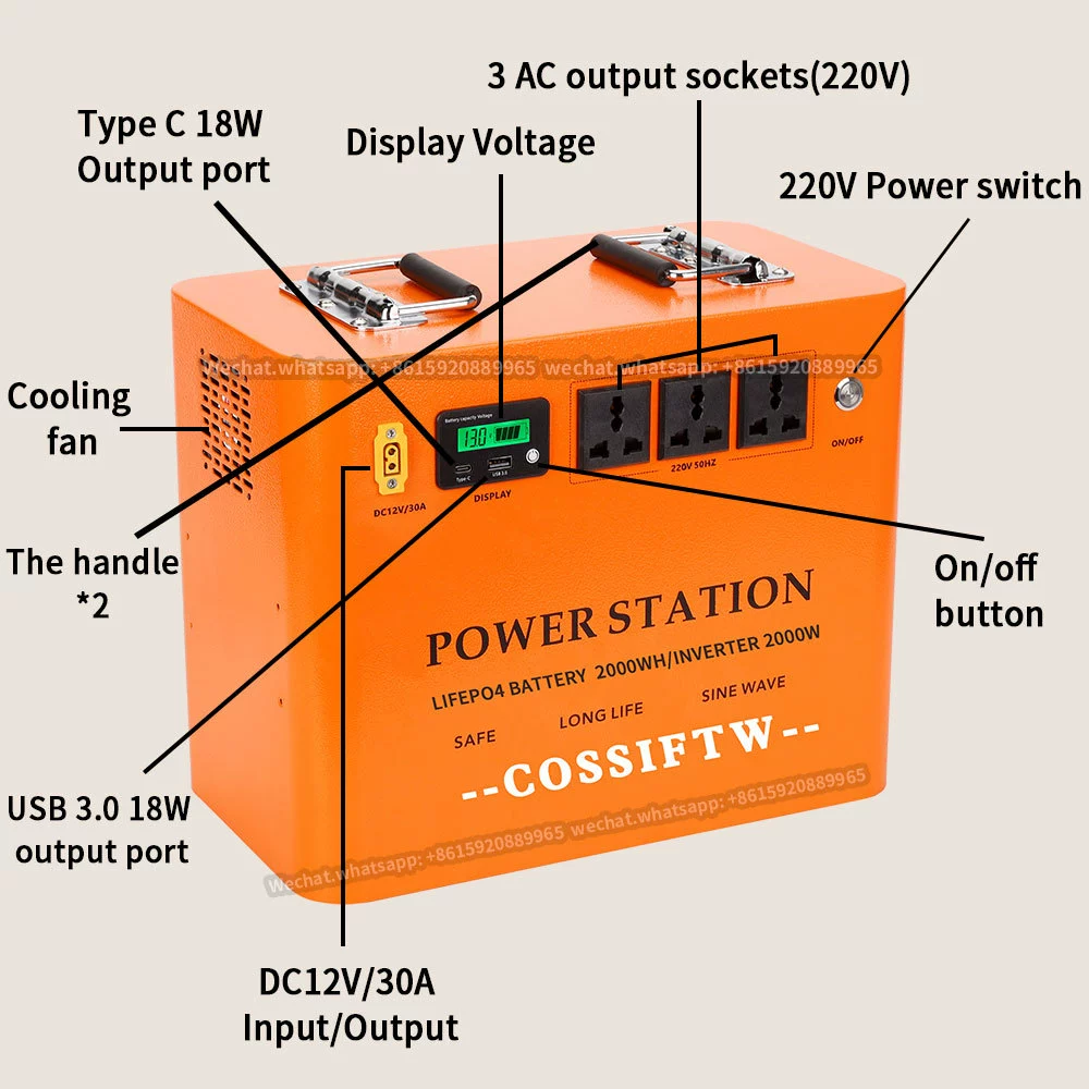 [2000W Энергетическая станция солнечное крепление 12V станция]