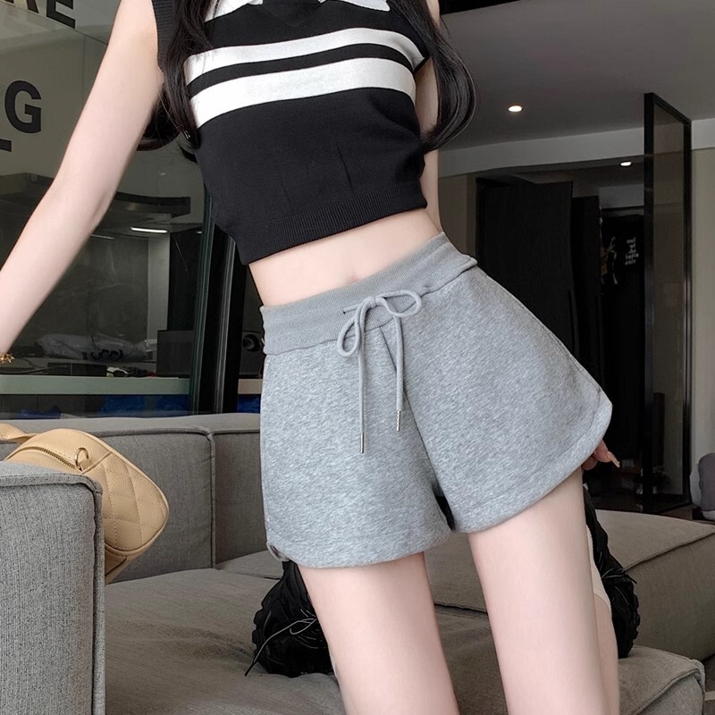 Gray Sports Shorts for Women, Summer 2025 New Popular Thin Style, Petite High-Waisted Running Casual Loose Hot Pants