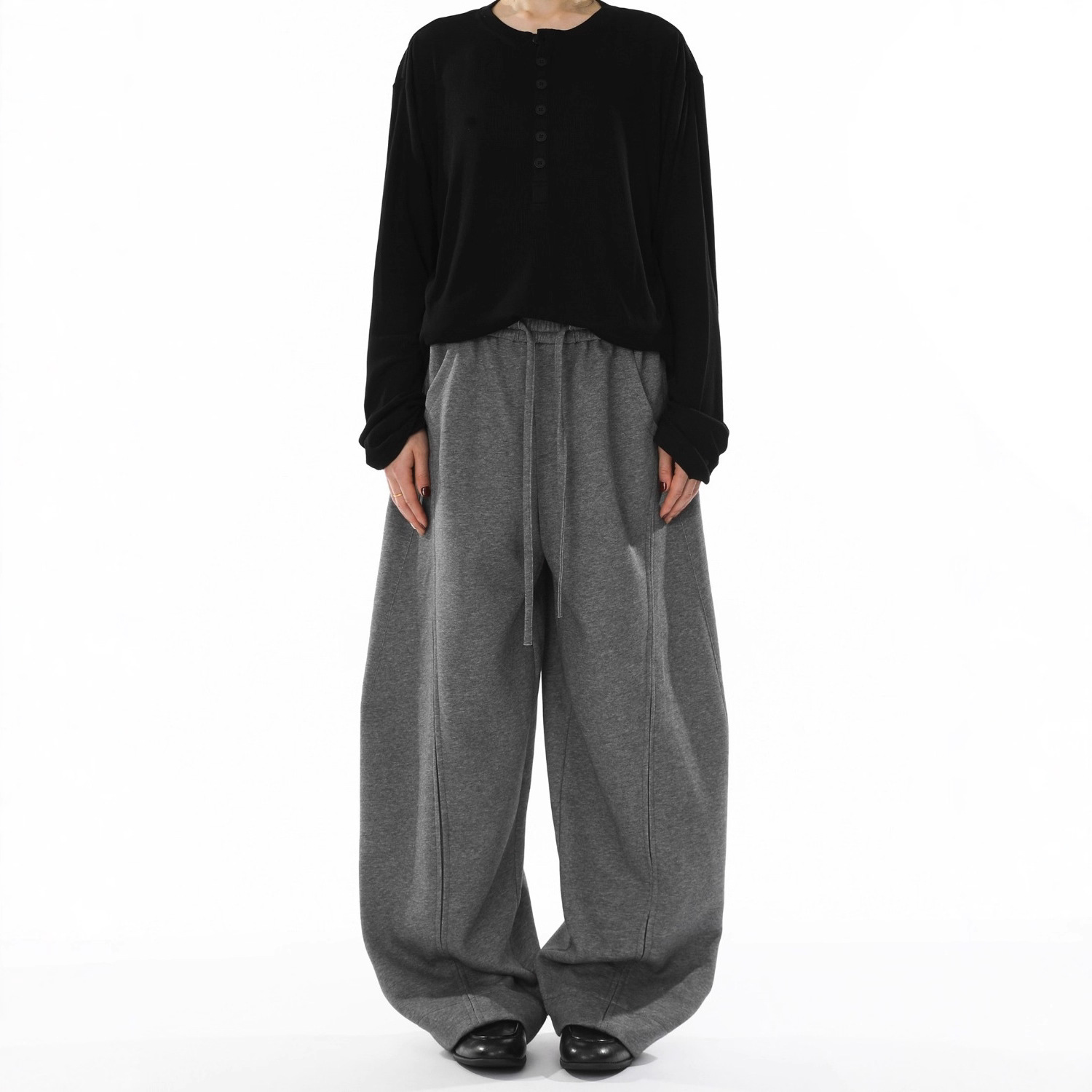 重磅老钱风弯刀休闲卫裤男女秋冬美式解构垂感松弛宽松情侣休闲裤