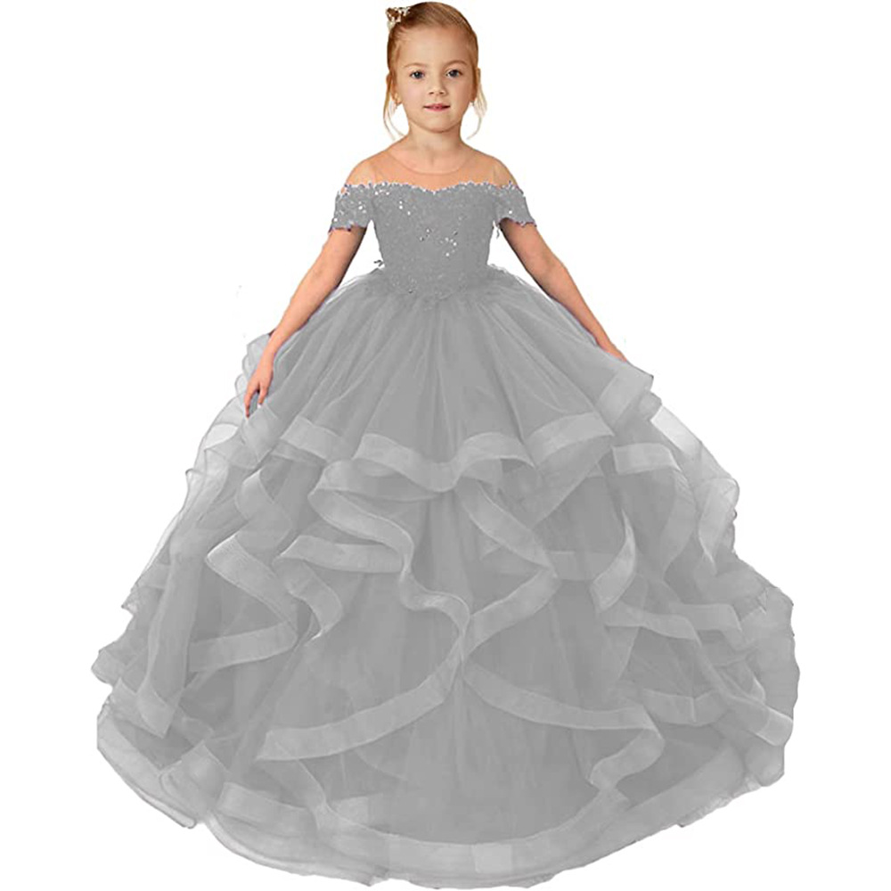 Mother & Kids Evening Gown Train Dress Tulle Skirt For Kids Girls Ages 3-7 Birthday Party Performance Hosting Runway【Pre-sale | Ships In 15 Days】_voghion.com