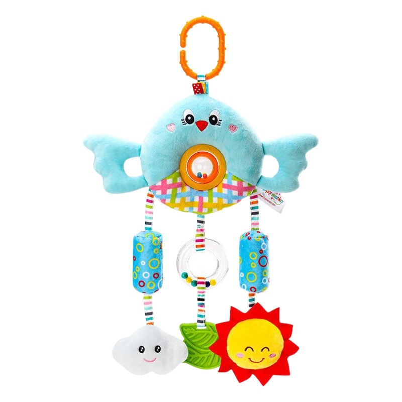Mono feliz cama de bebé colgando cuentas muñeca 0 años de edad mano sonajero cama Campana cama de bebé colgando juguete de peluche