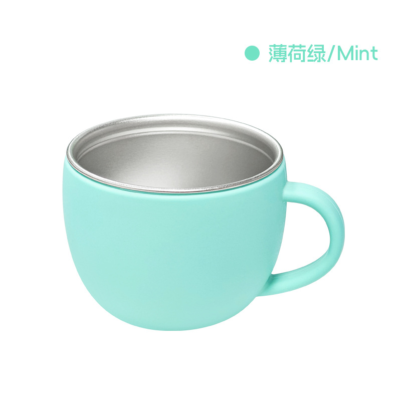 Taza de agua para bebés, taza de agua de silicona, productos creativos 304 acero inoxidable a prueba de caídas, cubiertos de silicona para niños, tazas de aprendizaje