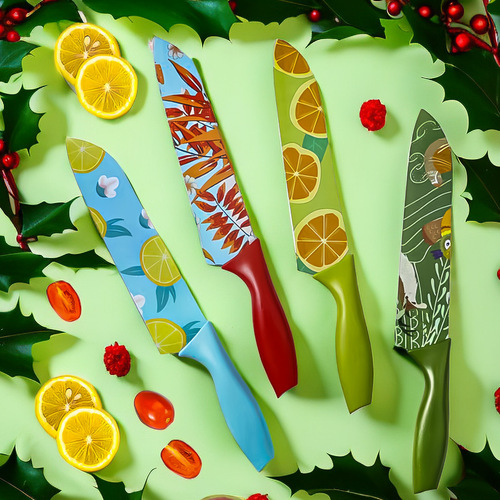 Cross-border foreign trade creative pattern fruit knife, kitchen cutting knife, fruit knife, household knife set wholesale
